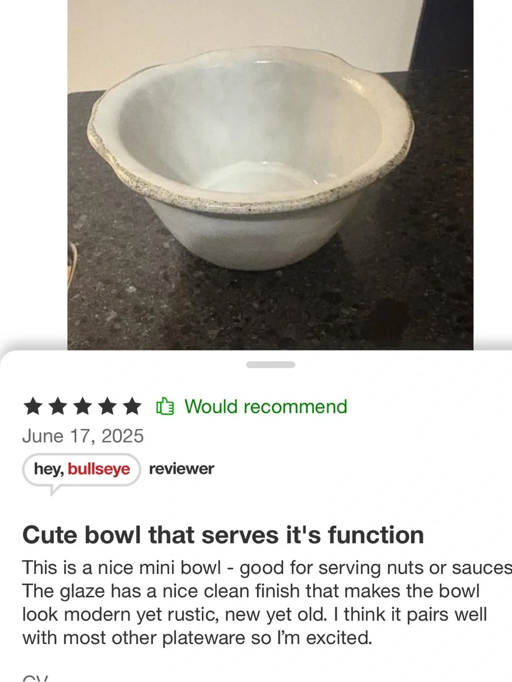 Magnolia White reactive glaze Ceramic mini bowls with Speckled Tan Edge